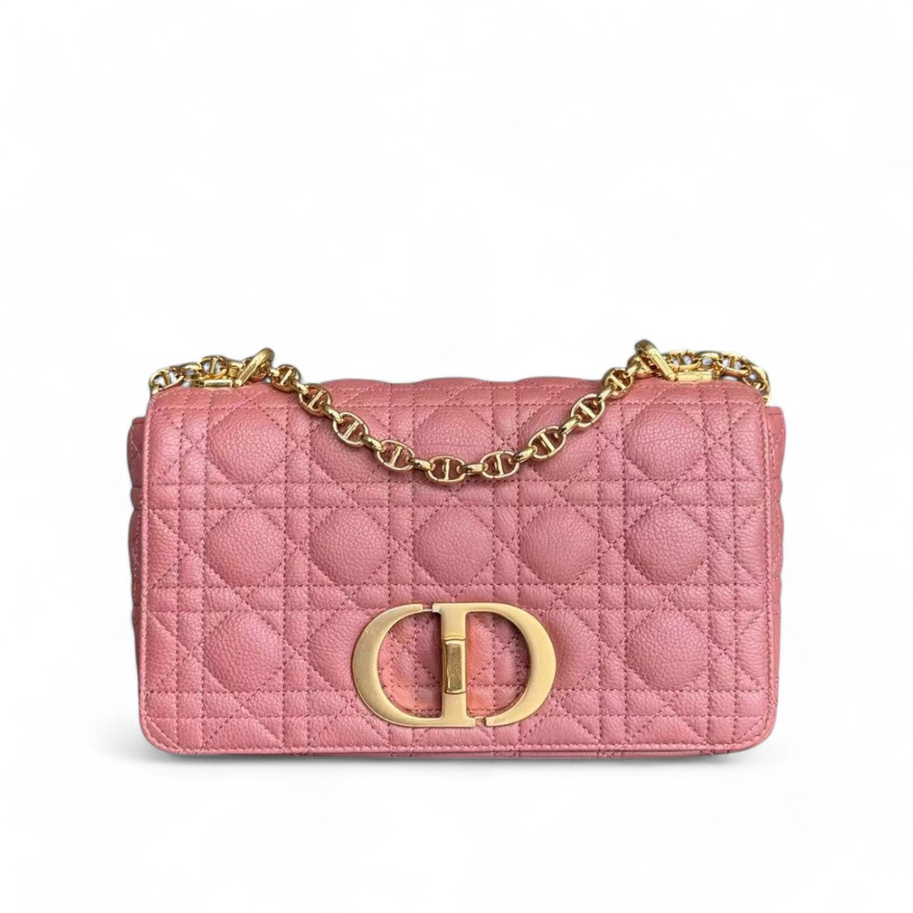 *Un* D1OR Caro - Medium Cannage Calfskin Pink Gold Hardware