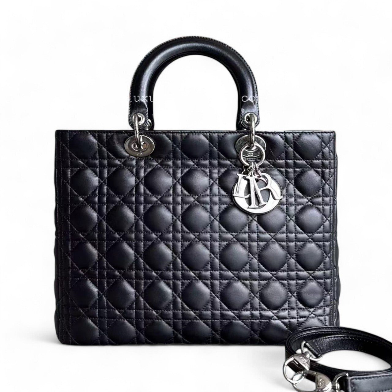 *Recolored* D1OR Lady Large - Cannage Lambskin Black Silver Hardware