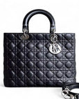 *Recolored* D1OR Lady Large - Cannage Lambskin Black Silver Hardware