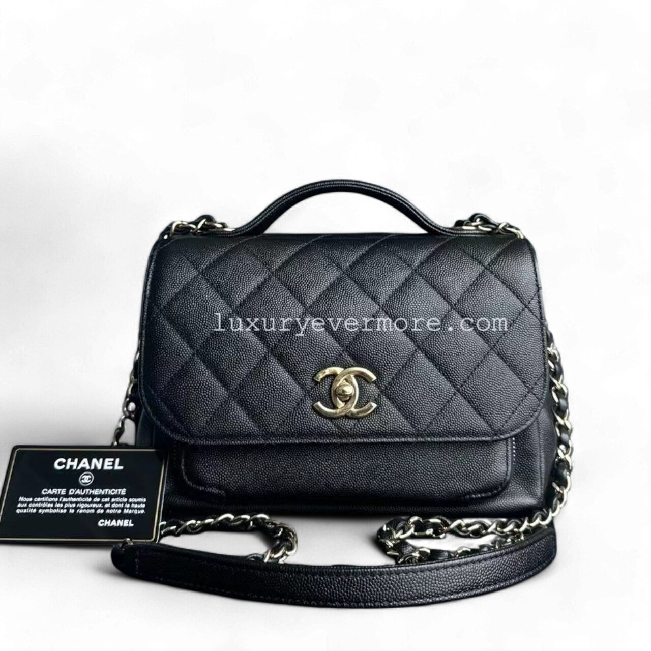 *Full Set with Receipt* CH Business Affinity - Medium Caviar Quilted Calfskin Black Gold Hardware Series 26