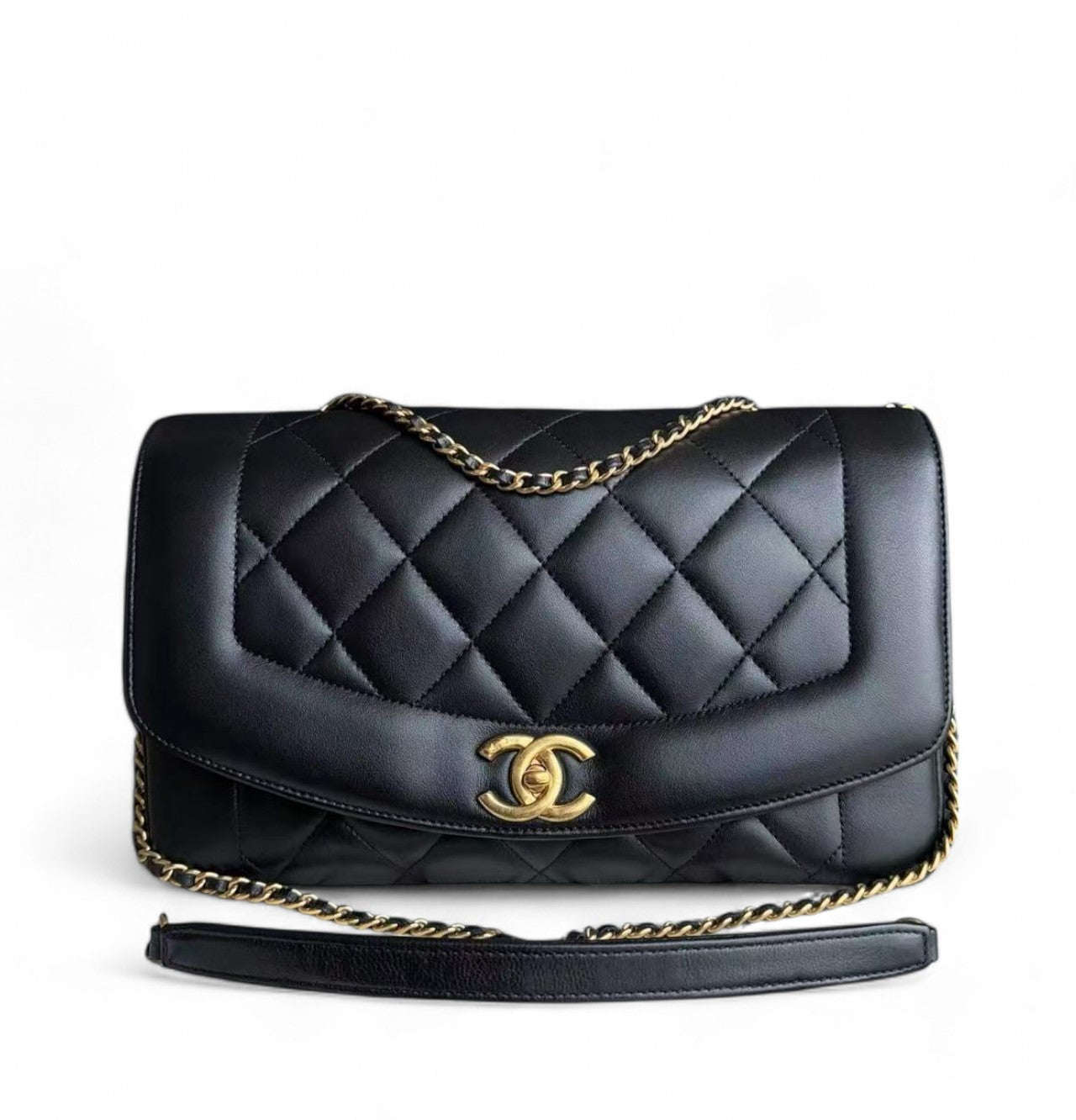 *Rare Re-issue* CH Diana - Modern Reissue Lambskin Quilted Black Gold Hardware Series 20