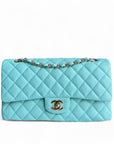 *Rare* CH Classic Flap Medium - Caviar 25CM Quilted Tiffany Blue Gold Hardware Series 27