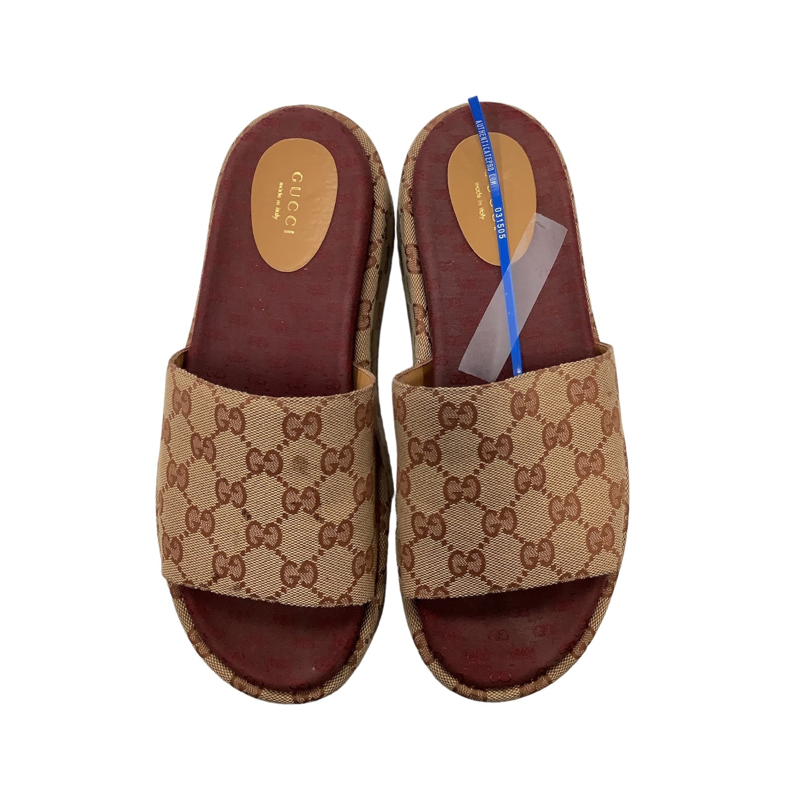 Brown Sandals Luxury Designer GCCI, Size 10