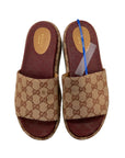 Brown Sandals Luxury Designer GCCI, Size 10