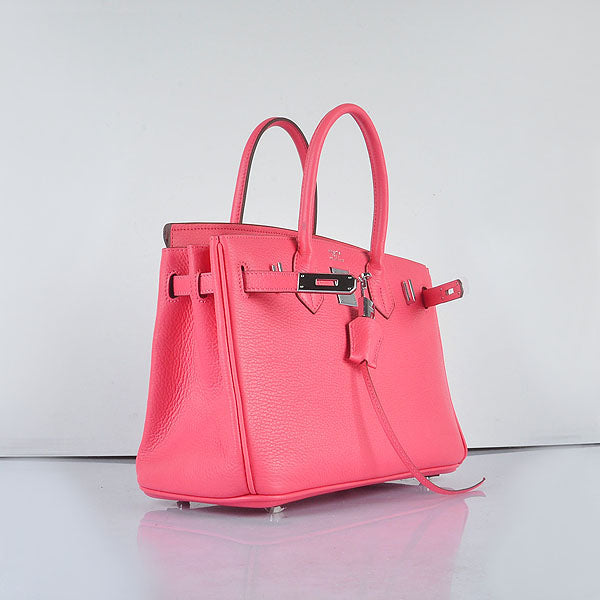 HMS Birkin 30cm Togo leather Handbags Lip Pink Sliver