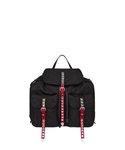 PRD Black Nylon Backpack Red