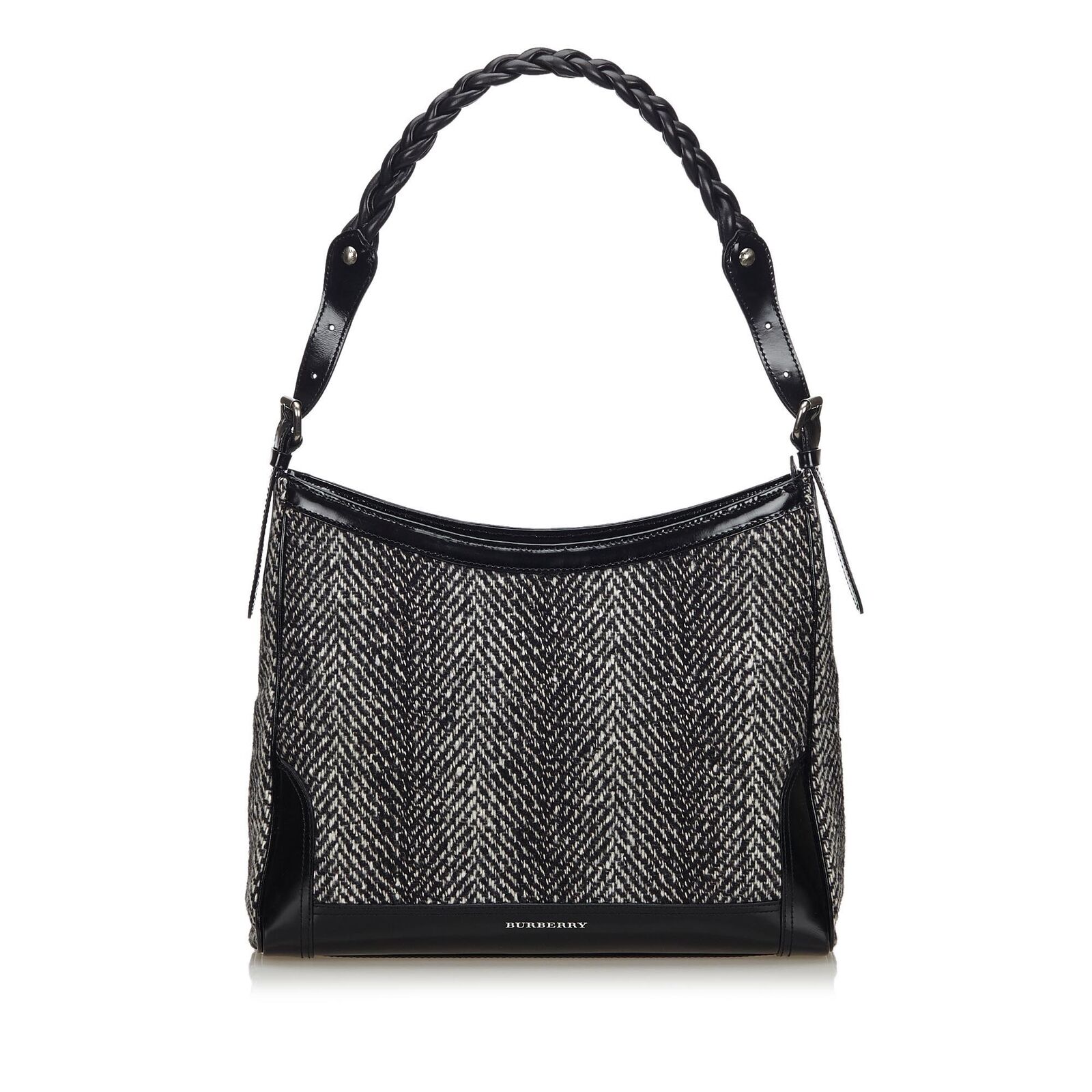 BBERRY Black Wool Fabric Shoulder Bag United Kingdom