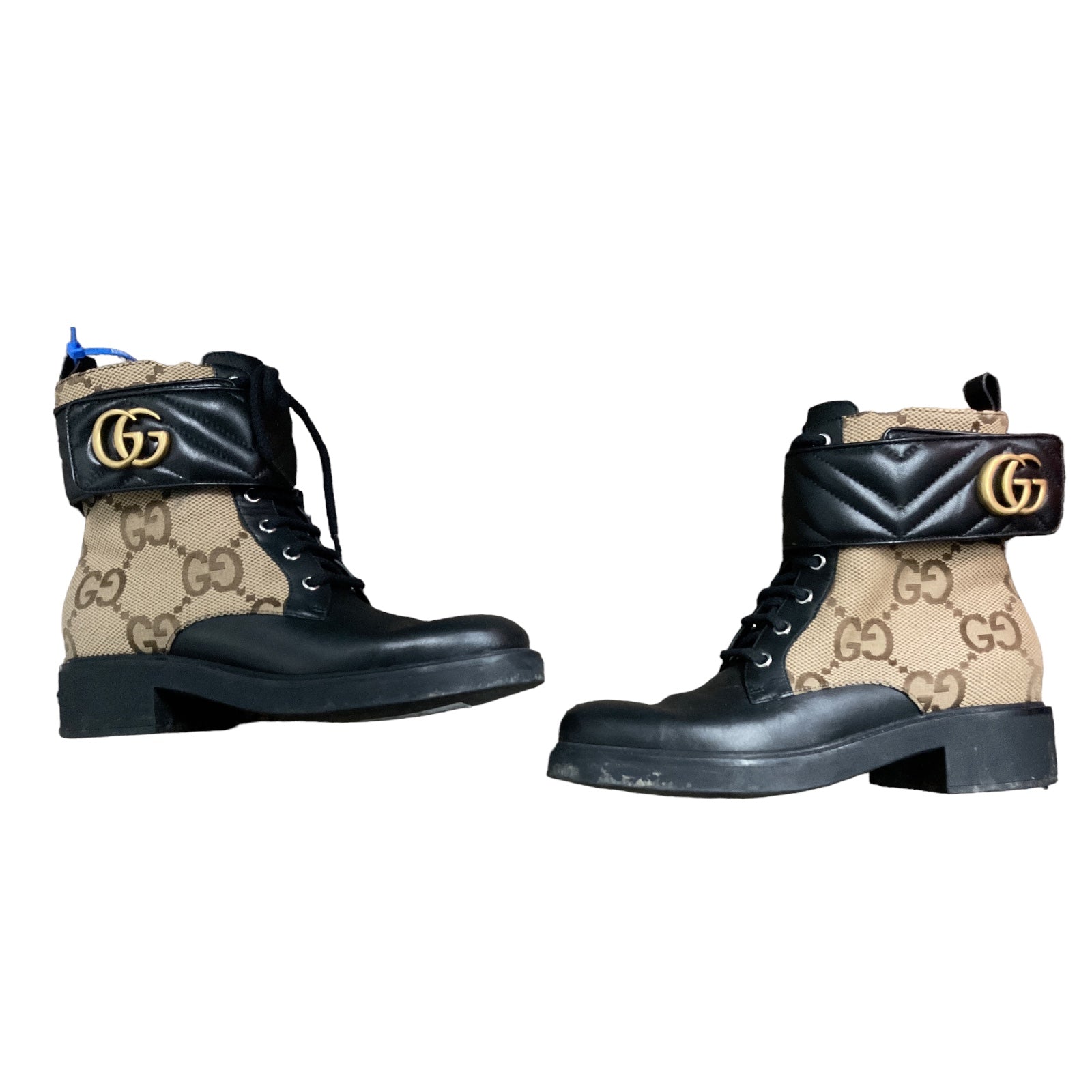 Brown Boots Luxury Designer GCCI, Size 9