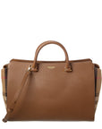 BBERRY Banwell Medium Leather & Check Canvas Satchel