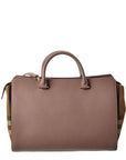 BBERRY Banwell Medium Leather & Check Canvas Satchel