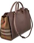 BBERRY Banwell Medium Leather & Check Canvas Satchel