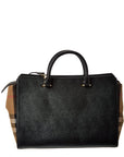 BBERRY Banwell Medium Leather & Check Canvas Satchel