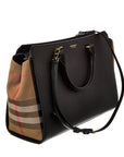BBERRY Banwell Medium Leather & Check Canvas Satchel