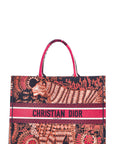 CHRISTIAN D1OR Book Tote Large Tiger Pink
