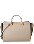 BBERRY Banwell Medium Leather & Check Canvas Satchel