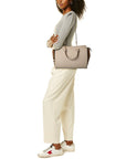 BBERRY Banwell Medium Leather & Check Canvas Satchel