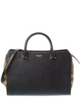 BBERRY Banwell Check Canvas & Leather Satchel