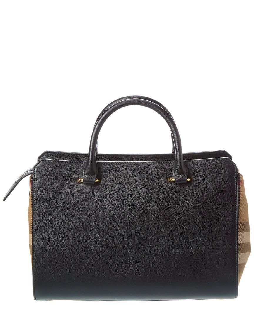BBERRY Banwell Check Canvas &amp; Leather Satchel