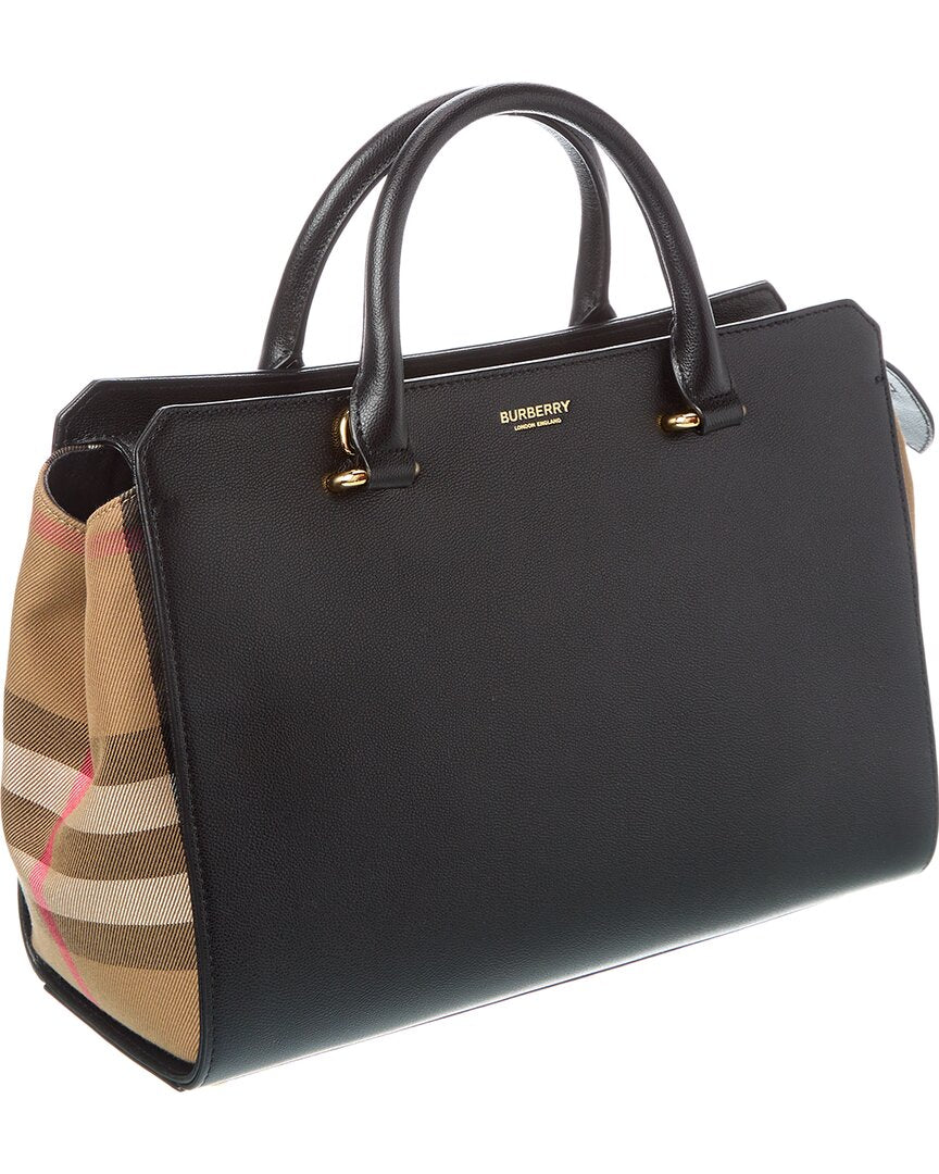 BBERRY Banwell Check Canvas &amp; Leather Satchel