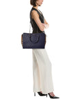 BBERRY Banwell Medium Leather & Check Canvas Satchel