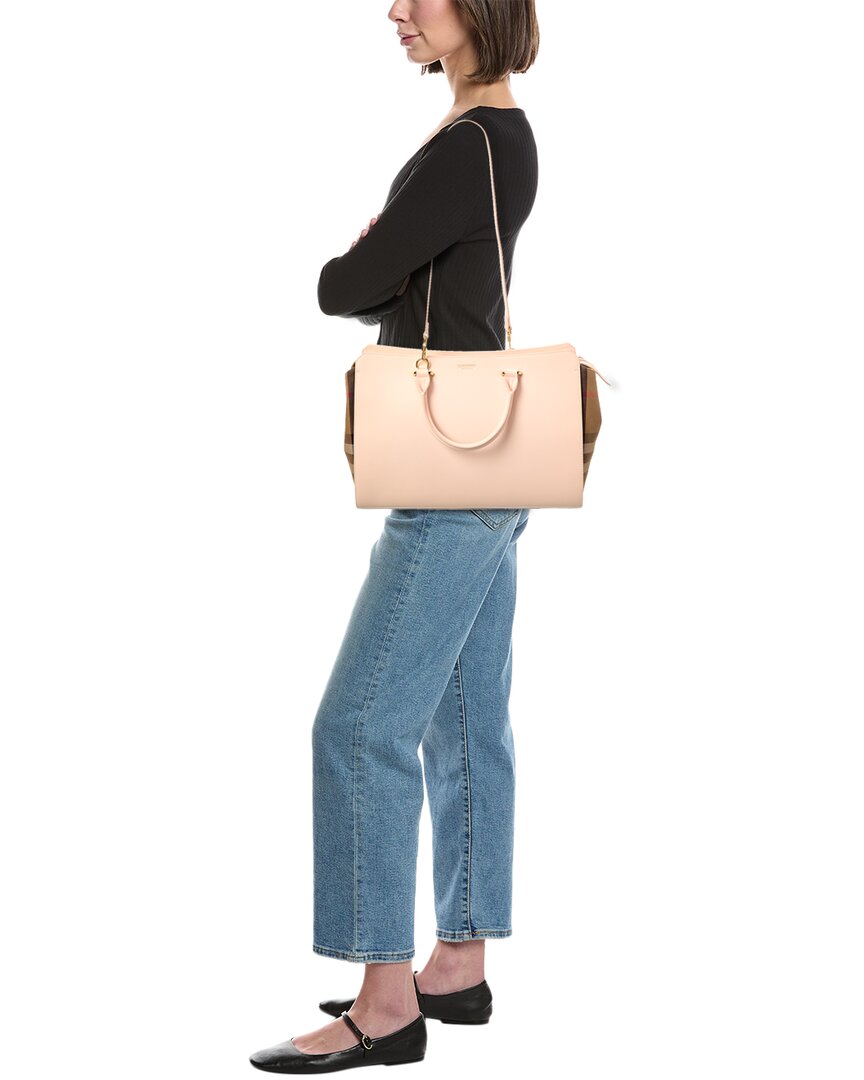 BBERRY Banwell Medium Check Canvas &amp; Leather Satchel