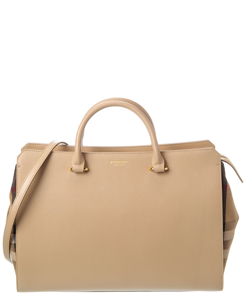 BBERRY Banwell Medium Check Canvas &amp; Leather Satchel