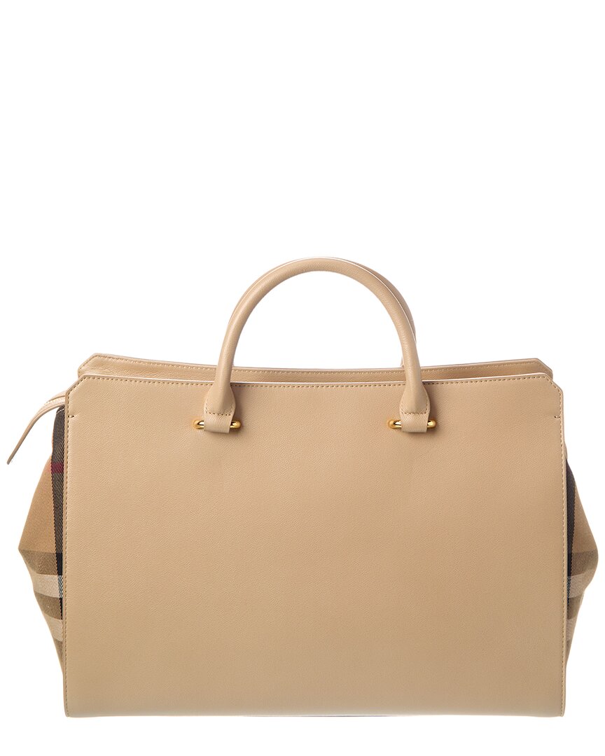 BBERRY Banwell Medium Check Canvas &amp; Leather Satchel