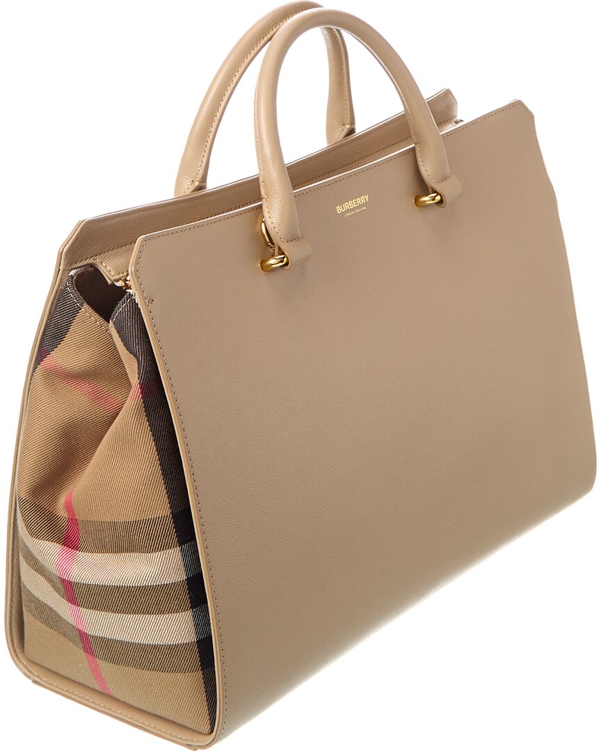 BBERRY Banwell Medium Check Canvas &amp; Leather Satchel