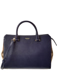 BBERRY Banwell House Check Canvas & Leather Satchel