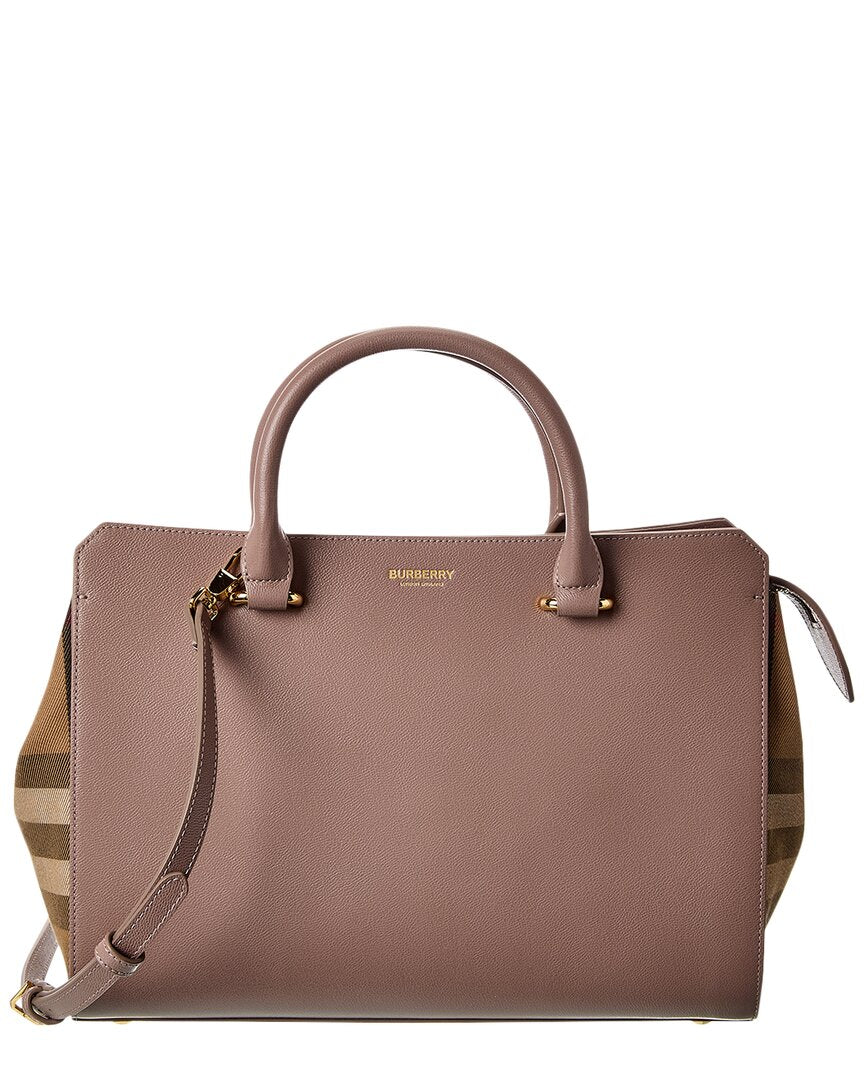 BBERRY Banwell Small Check Canvas &amp; Leather Satchel