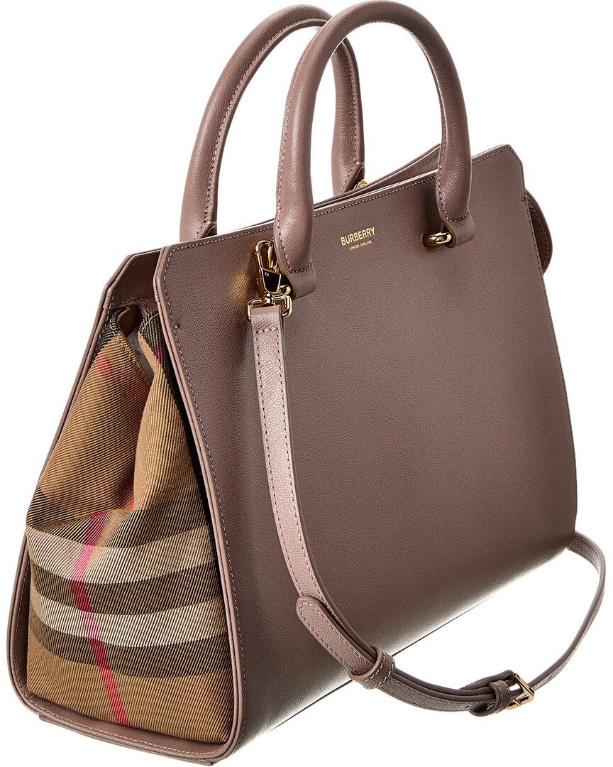 BBERRY Banwell Small Check Canvas &amp; Leather Satchel