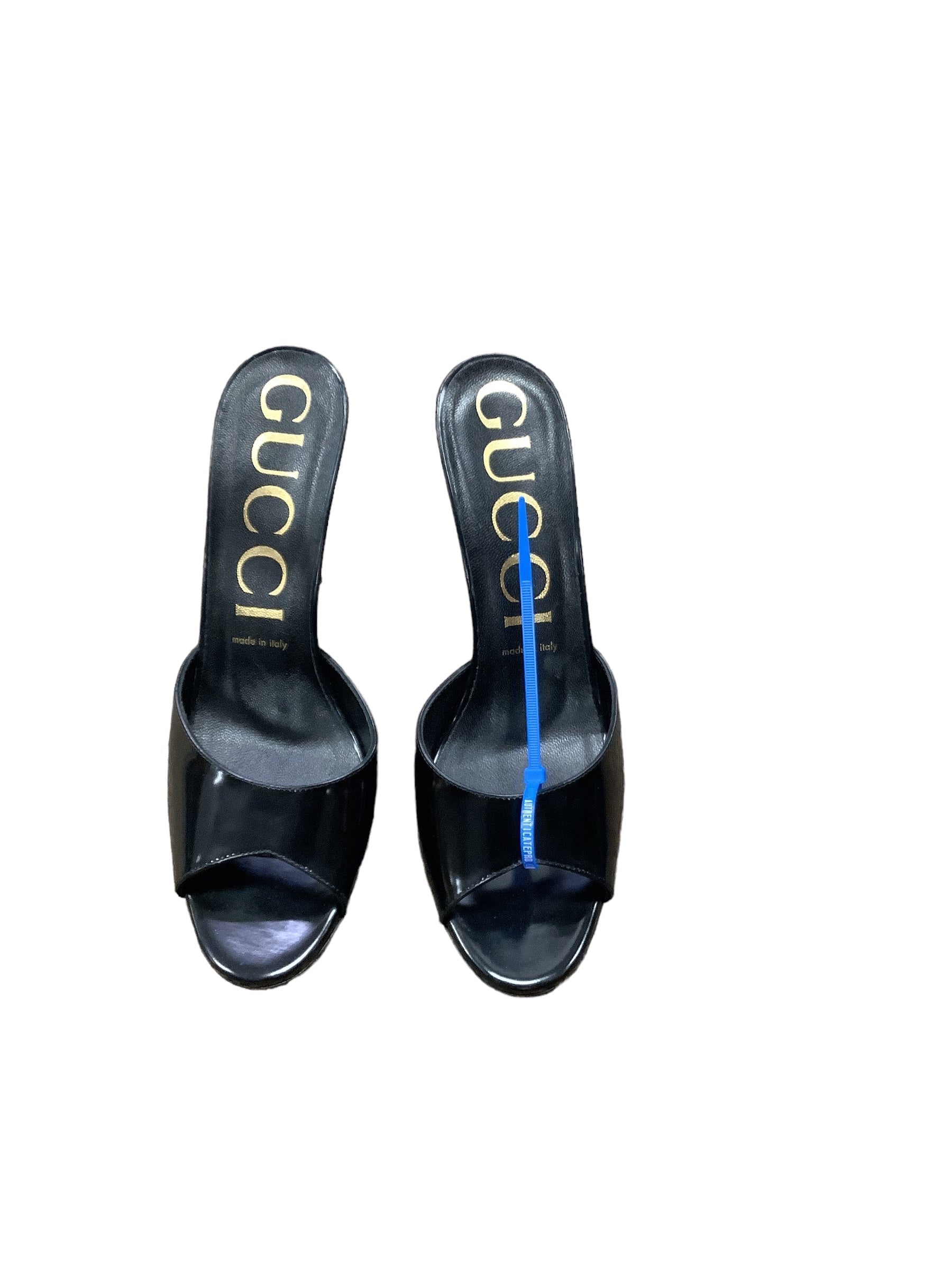 Black Sandals Luxury Designer GCCI, Size 9.5