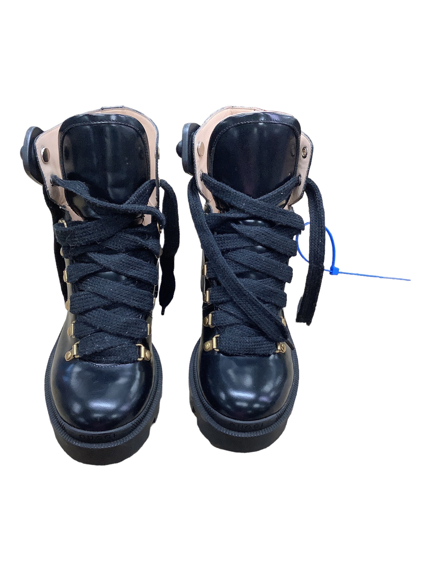 Black &amp; Cream Boots Luxury Designer GCCI, Size 7