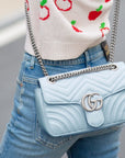 (WMNS) GCCI GG Marmont Small-Sized Single-Shoulder Bag Blue 443497-DTDIY-4928