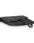 CHRISTIAN D1OR Black Ultra Matte Calfskin Saddle Belt Pouch