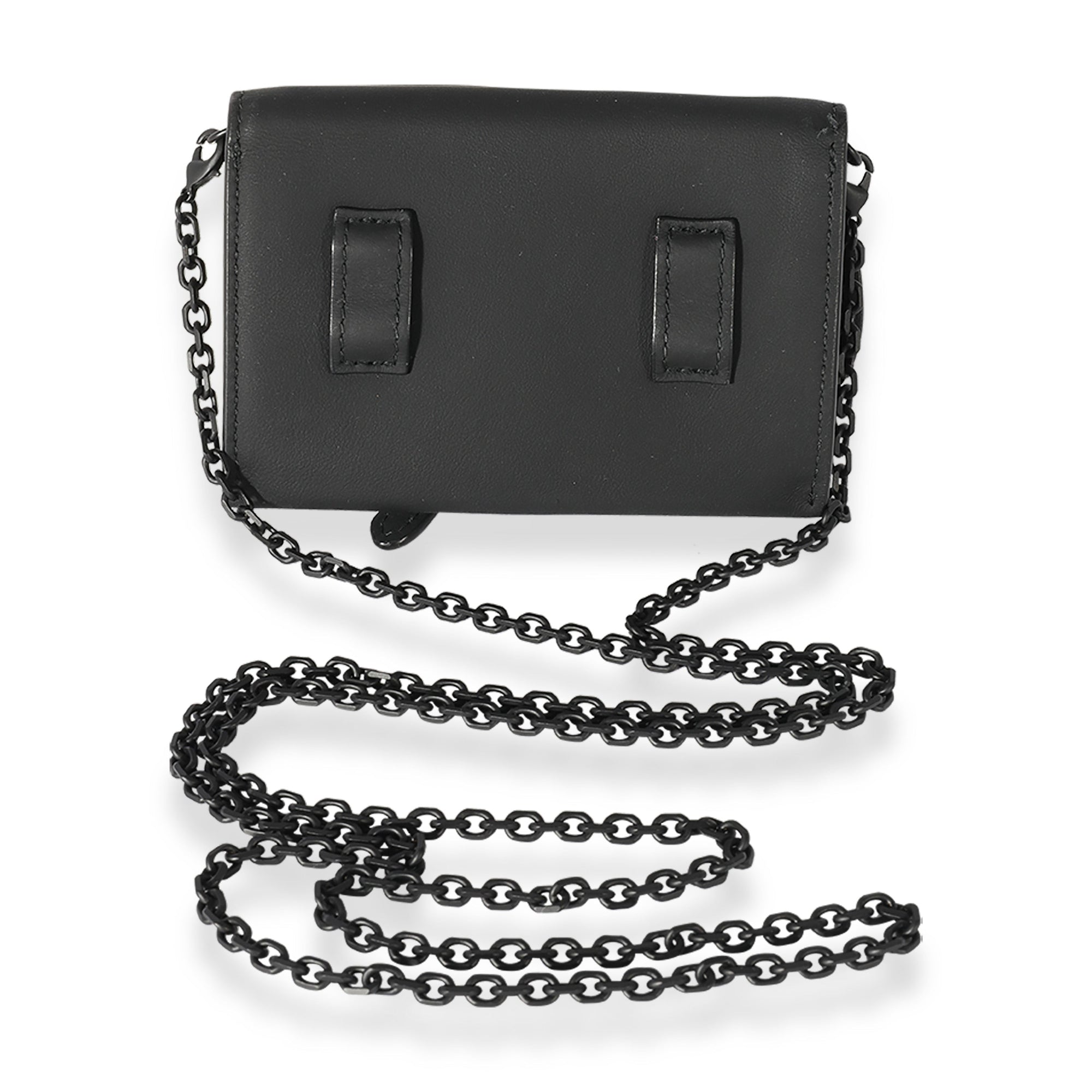 CHRISTIAN D1OR Black Ultra Matte Calfskin Saddle Belt Pouch