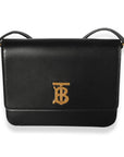BBERRY Black Smooth Leather TB Mini Flat Bag