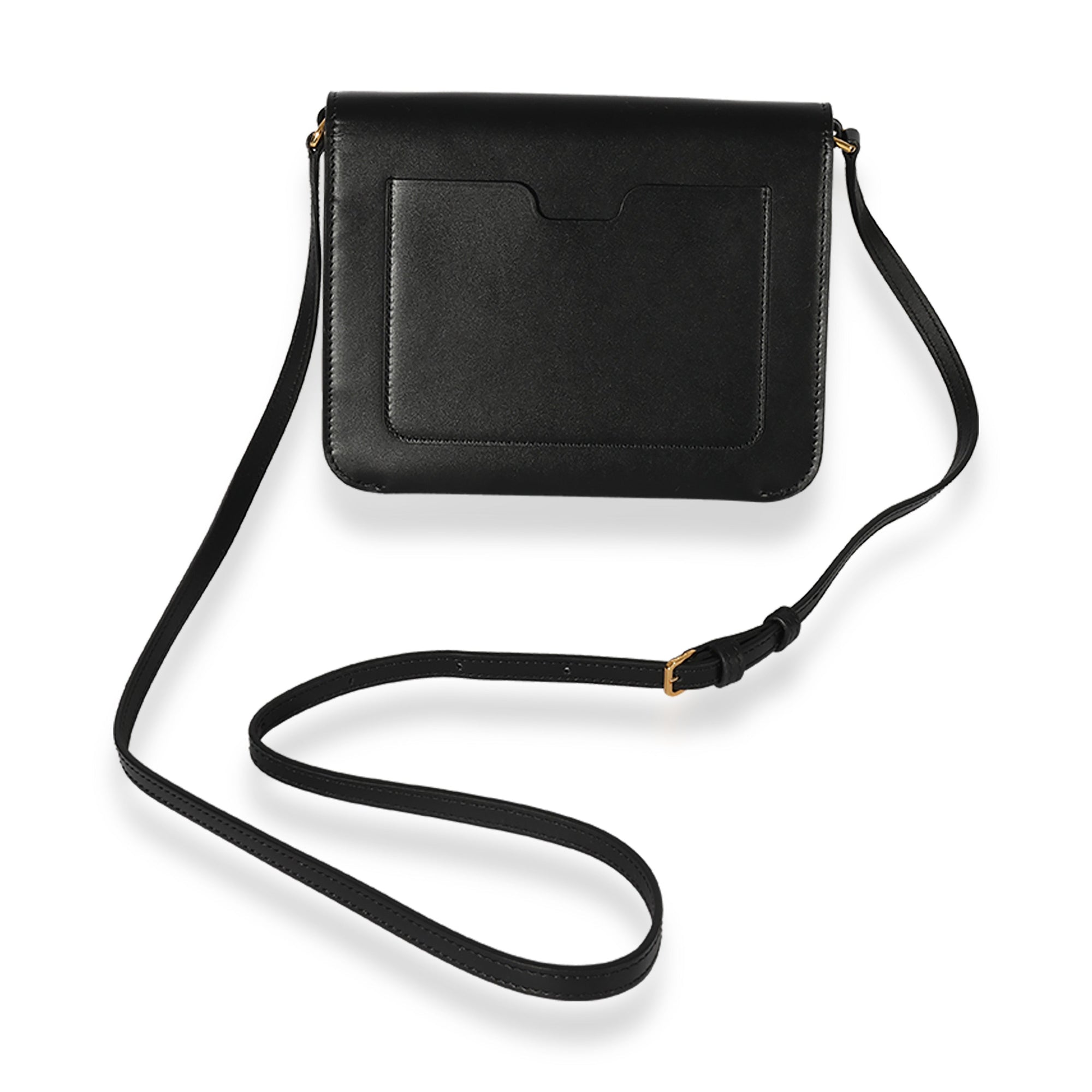 BBERRY Black Smooth Leather TB Mini Flat Bag