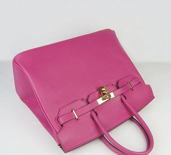 HMS Birkin 35cm Togo Leather Handbags Peach Golden