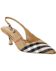 BBERRY Birdie Check Canvas Slingback Pump