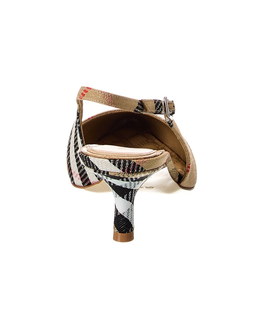 BBERRY Birdie Check Canvas Slingback Pump