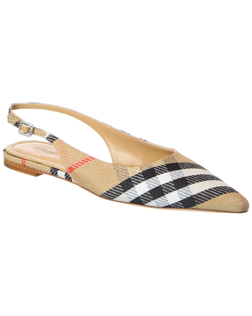 BBERRY Birdie Check Canvas Slingback Flat