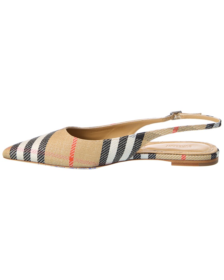BBERRY Birdie Check Canvas Slingback Flat