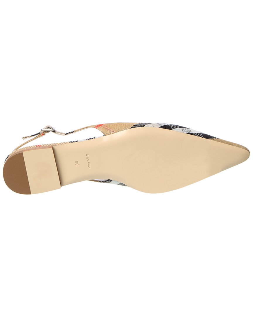 BBERRY Birdie Check Canvas Slingback Flat