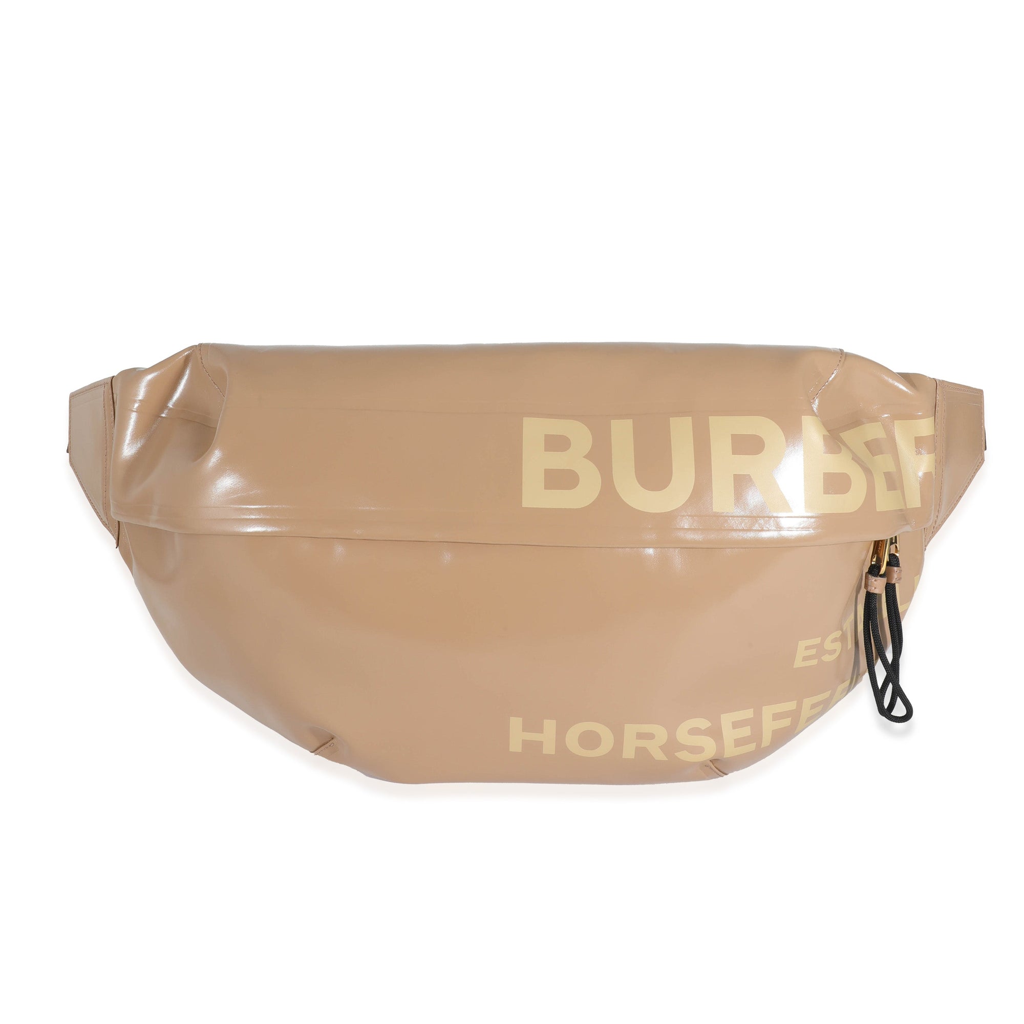 BBERRY Beige Coated Canvas Horseferry Sonny XL Bum Bag