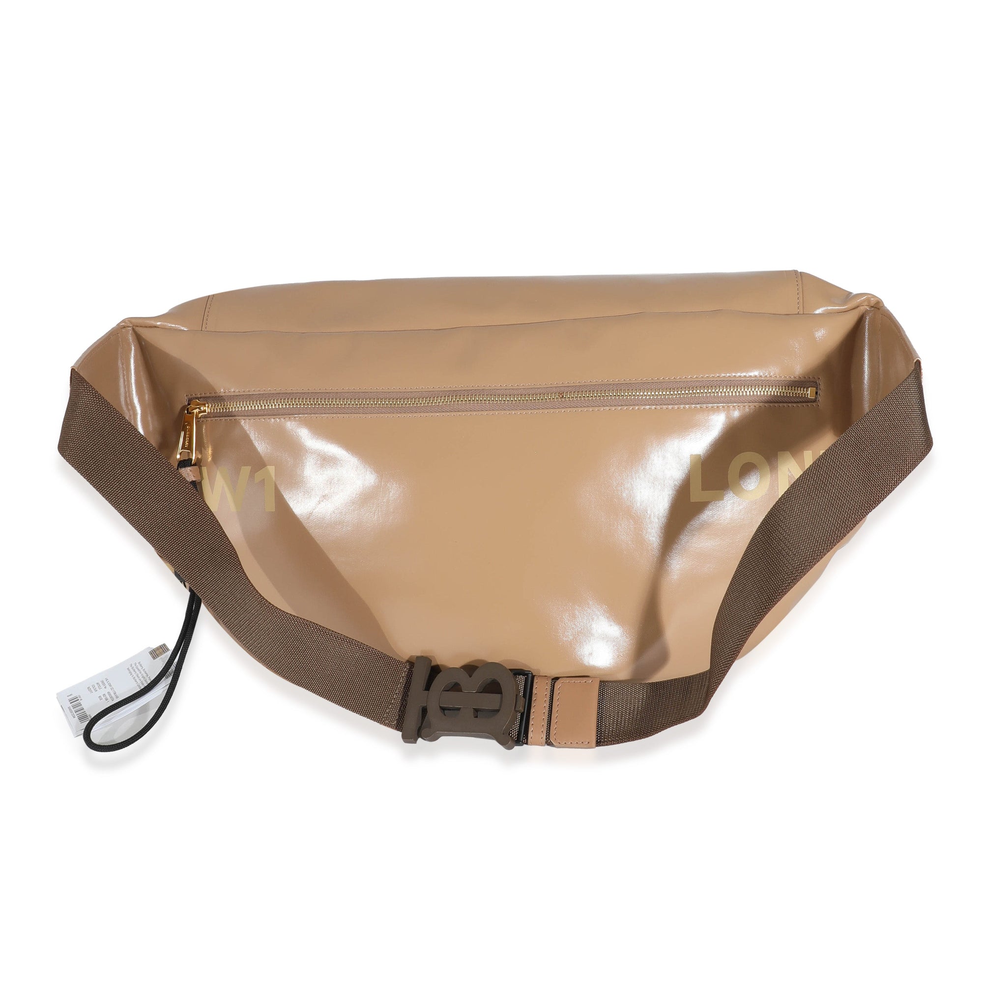 BBERRY Beige Coated Canvas Horseferry Sonny XL Bum Bag