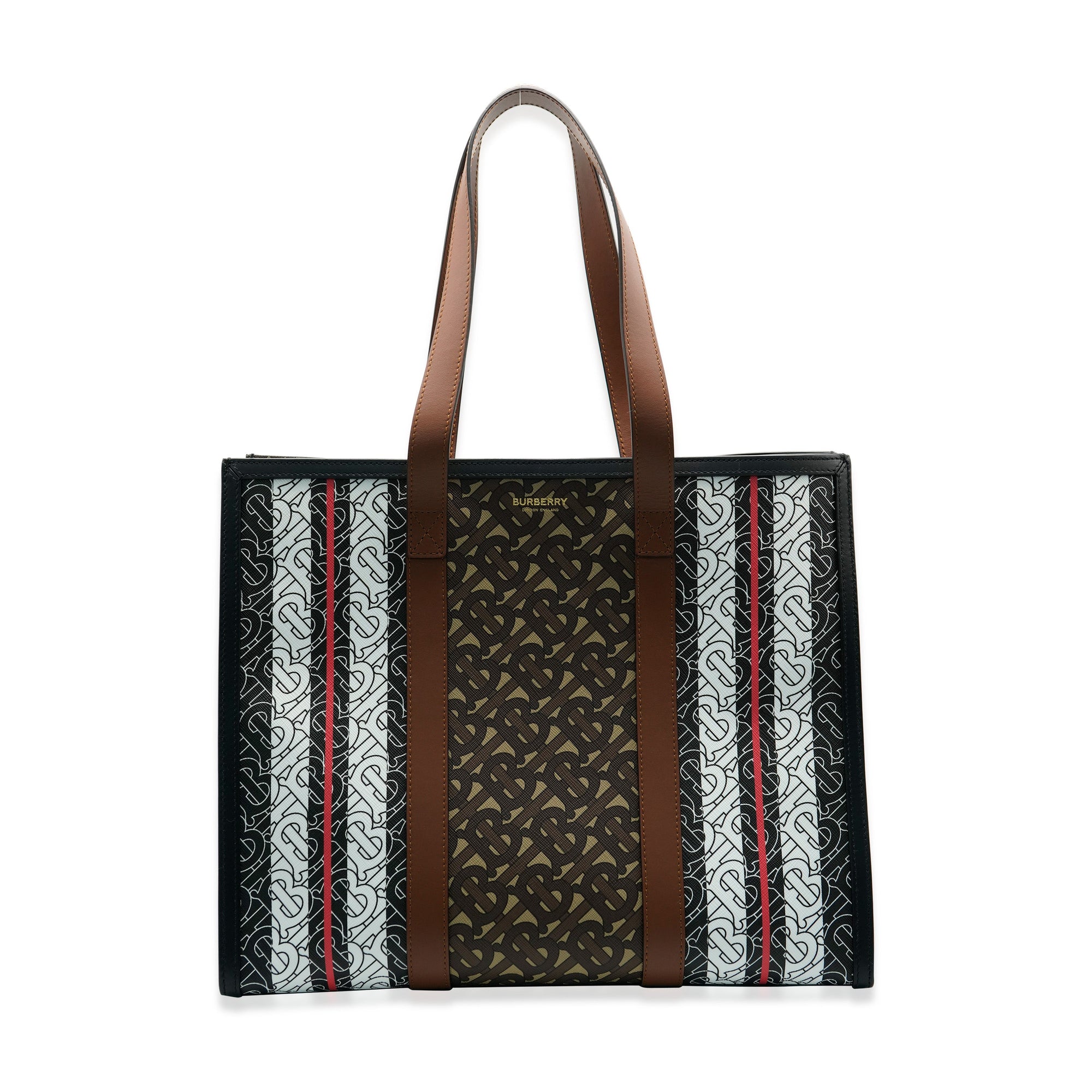 BBERRY Bridle Canvas Monogram Stripe E-Canvas Tote