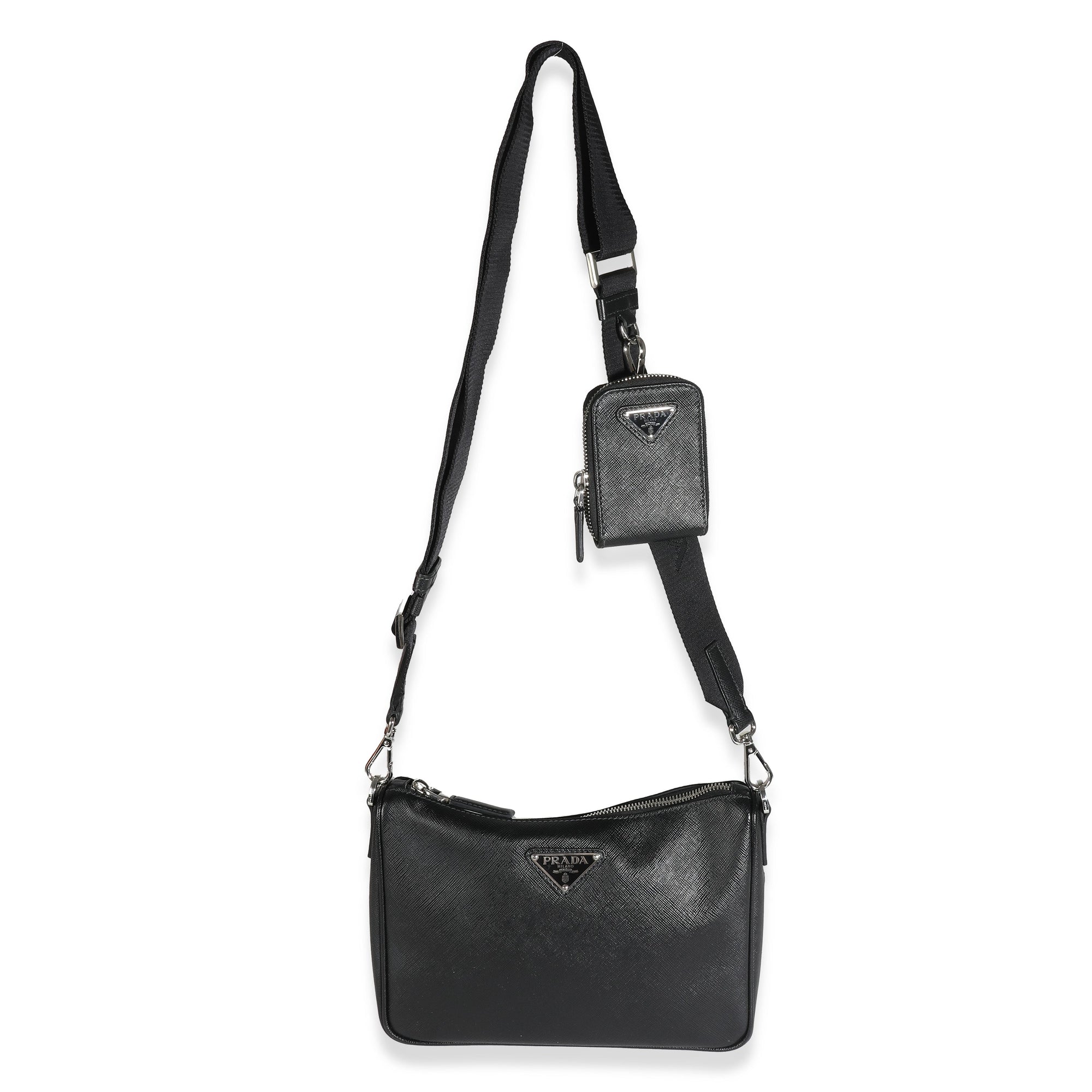 PRD Black Saffiano Small Utility Strap Crossbody
