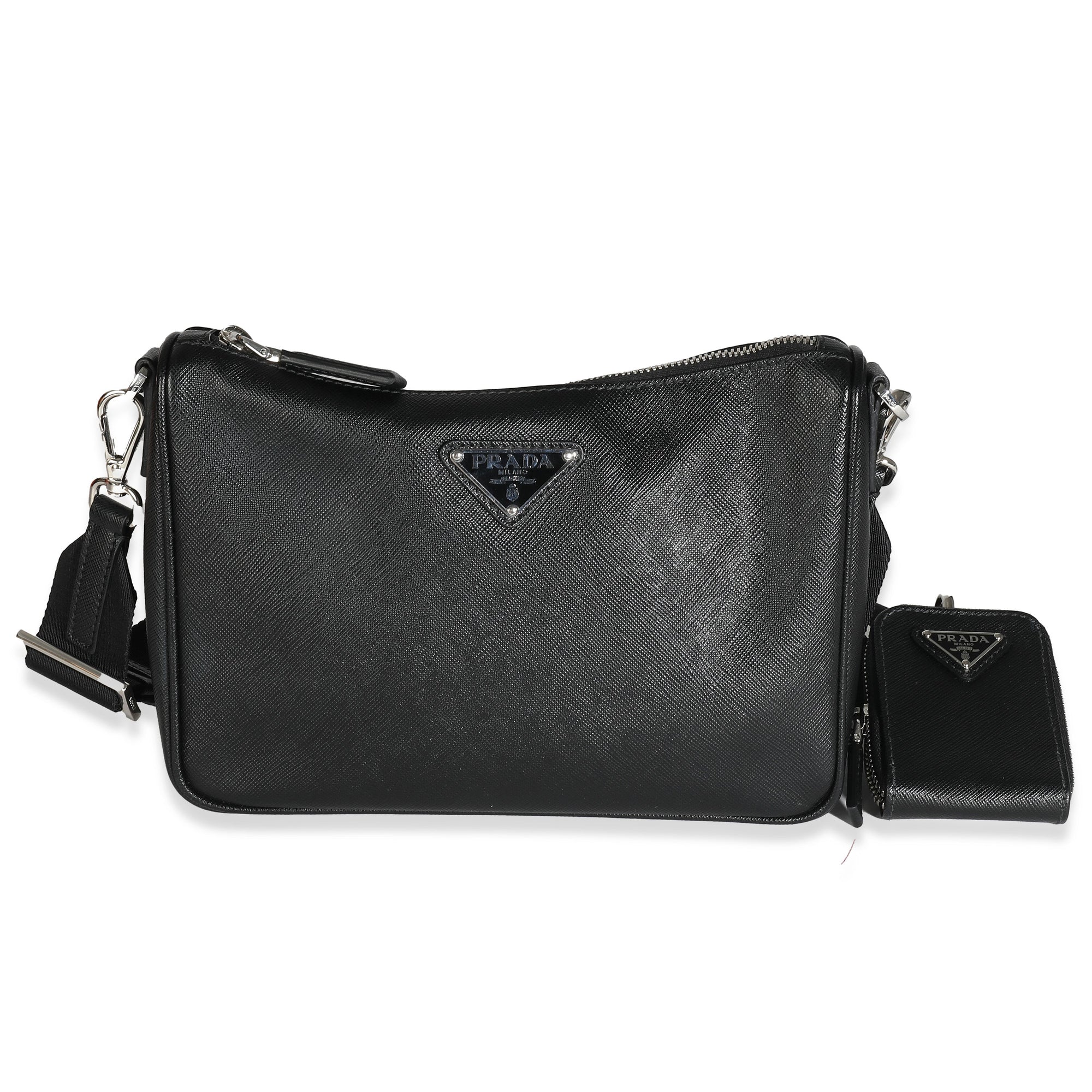 PRD Black Saffiano Small Utility Strap Crossbody