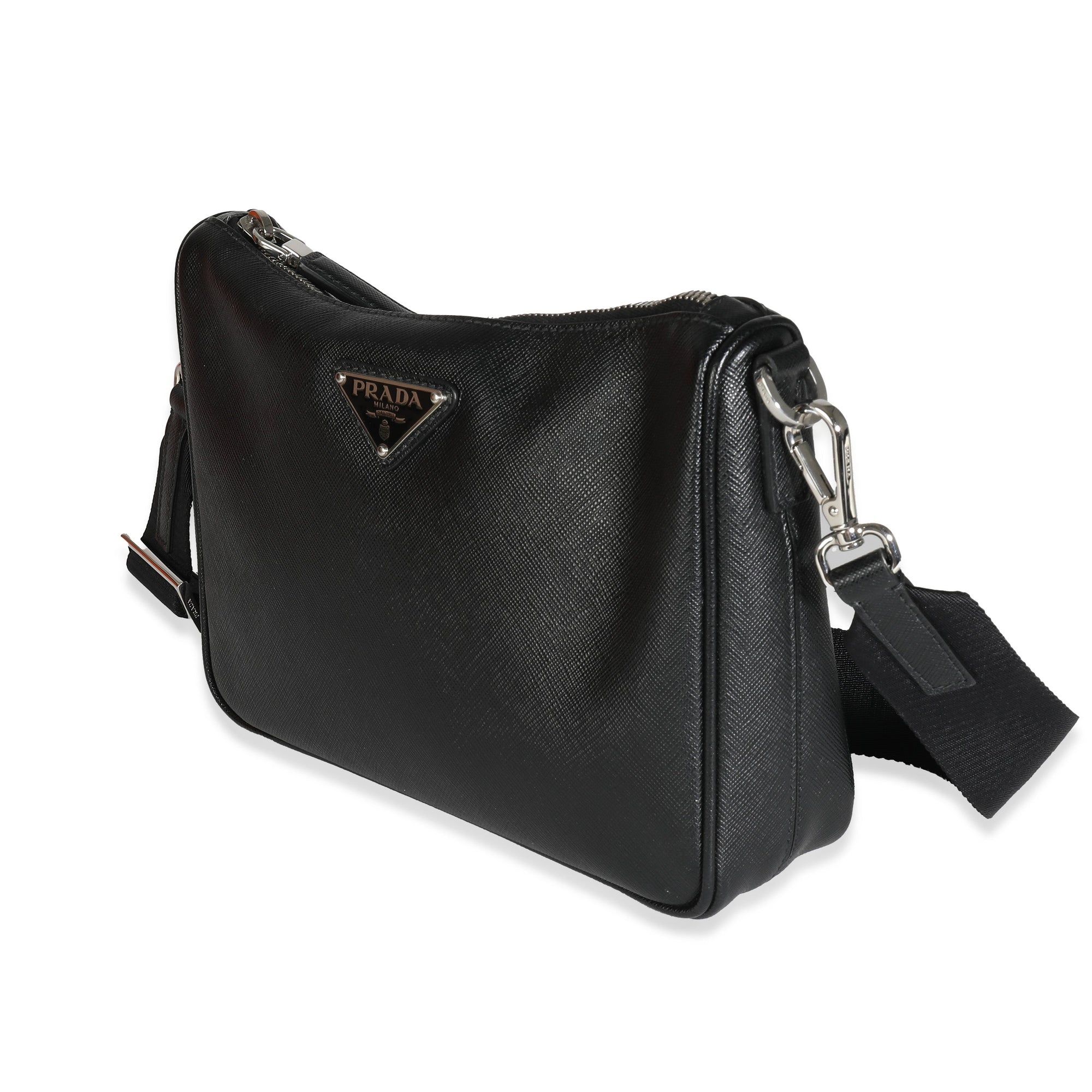 PRD Black Saffiano Small Utility Strap Crossbody